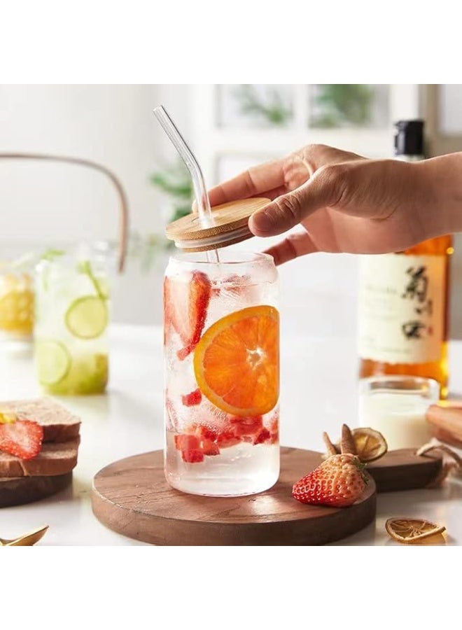 Elegant glass mug with tight wooden lid and straw to enjoy your perfect drink. - Image 1